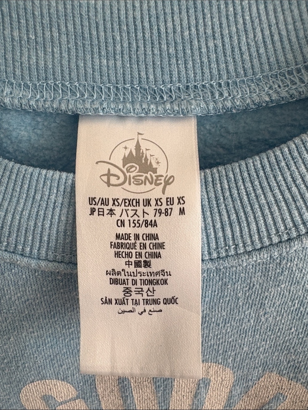 Disney Parks "Feels Good to Be Home" Cinderella Castle Crewneck Sweatshirt Sz XS - Picture 2 of 3